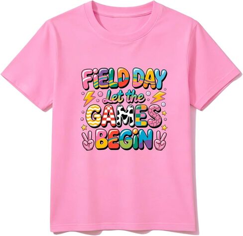 HELLO MEOW Field Day Shirts for Kids with Cute Graphic – Crewneck Cotton T-Shirt for Boys & Girls (5-8 Years) in Kuwait