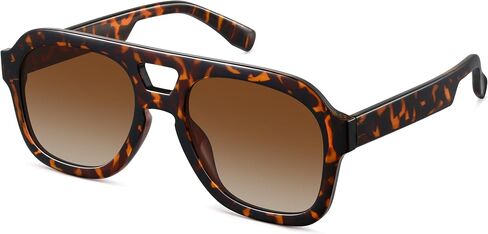 Oversized Flat Top Sunglasses for Women Men, Retro 70s Chunky Aviator Style with Double Bridge, Trendy Square Shades in Saudi Arabia