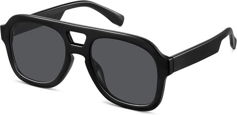Oversized Flat Top Sunglasses for Women Men, Retro 70s Chunky Aviator Style with Double Bridge, Trendy Square Shades in Kuwait