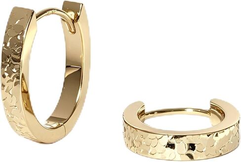 Small Hoop Earrings for Women Glitter Hoops Gold Plated with 925 Sterling Silver Post in Saudi Arabia