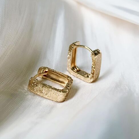 Small Hoop Earrings for Women Glitter Hoops Gold Plated with 925 Sterling Silver Post in Saudi Arabia