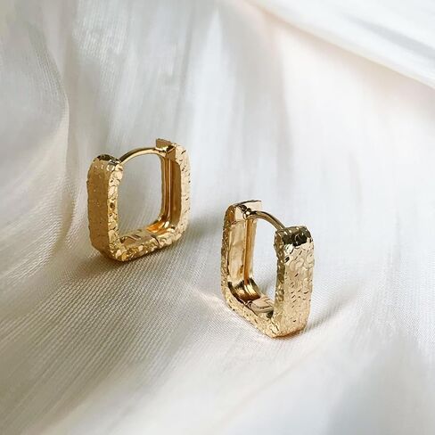 Small Hoop Earrings for Women Glitter Hoops Gold Plated with 925 Sterling Silver Post in Saudi Arabia
