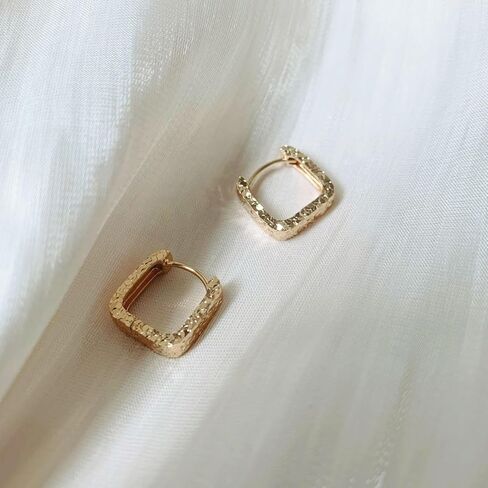 Small Hoop Earrings for Women Glitter Hoops Gold Plated with 925 Sterling Silver Post in Saudi Arabia