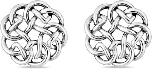 AeraVida Continuity Celtic Knot Donut .925 Sterling Silver Stud Earrings | Delicate Sterling Silver Stud Earring for women | Celtic Knot Stud Earrings in Kuwait