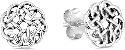 AeraVida Continuity Celtic Knot Donut .925 Sterling Silver Stud Earrings | Delicate Sterling Silver Stud Earring for women | Celtic Knot Stud Earrings in Kuwait