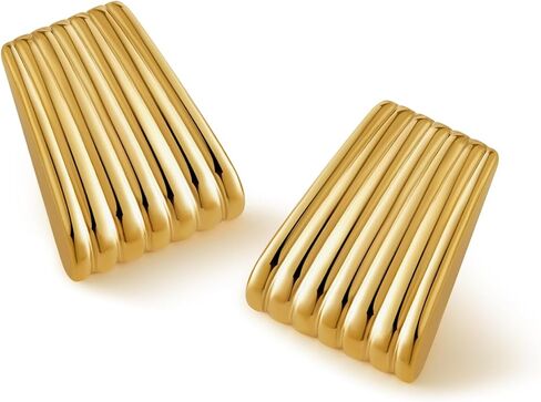 Chunky Gold Stud Earrings for Women Trendy, Statement Big Large Vintage Gold Hypoallergenic Earrings Jewelry for Women in Saudi Arabia