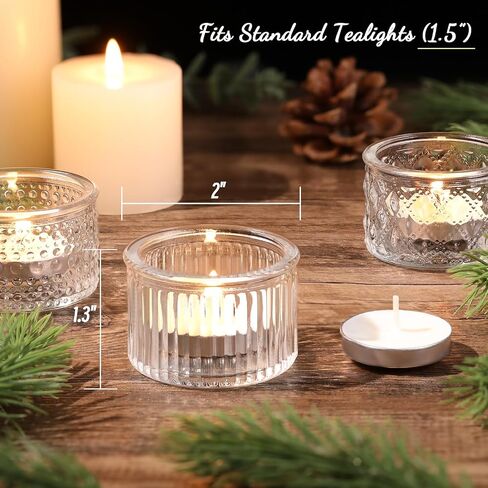 Lanttu 15 Pcs Clear Tealight Candle Holders Bulk Glass Votive Candle Holders Set for Wedding Table Centerpiece Home Party Holiday Decor in Saudi Arabia
