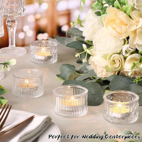 Lanttu 15 Pcs Clear Tealight Candle Holders Bulk Glass Votive Candle Holders Set for Wedding Table Centerpiece Home Party Holiday Decor in Saudi Arabia