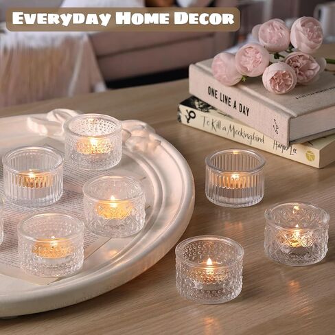 Lanttu 15 Pcs Clear Tealight Candle Holders Bulk Glass Votive Candle Holders Set for Wedding Table Centerpiece Home Party Holiday Decor in Saudi Arabia