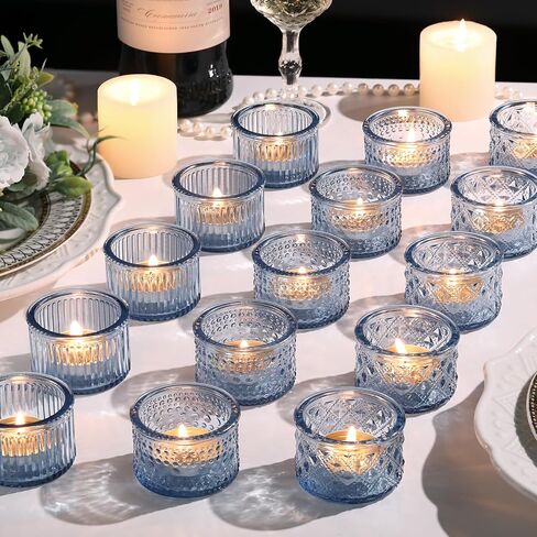 Lanttu 15 Pcs Clear Tealight Candle Holders Bulk Glass Votive Candle Holders Set for Wedding Table Centerpiece Home Party Holiday Decor in Saudi Arabia