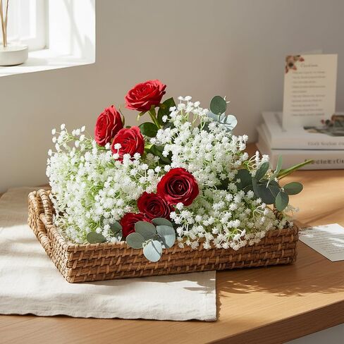 Artificial Flowers 160 Pcs Babys Breath Artificial Flowers White Babys Breath Flowers Artificial Bulk Real Touch Fake Gypsophila Realistic Flowers for Wedding Home DIY Tables Decoration in Kuwait