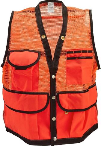 Jim Gem 8-Pocket Nylon Mesh Cruiser Vest – X-Large (43-46) | Hi-Vis Orange, Lightweight Breathable Cordura® Vest with Multiple Pockets in Saudi Arabia