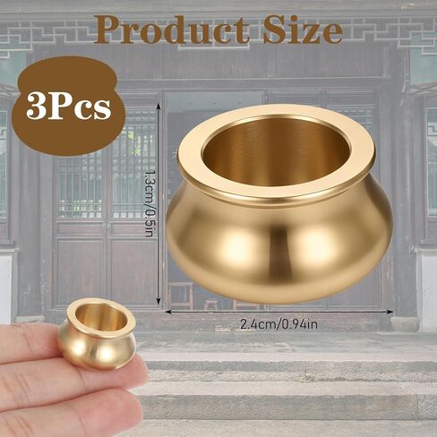 3Pcs Incense Holder, Mini Dual-Purpose Copper Incense Cones Holder, Gold Cone Stick Burner Plate Tower Bowl Holders Home Decoration in Kuwait