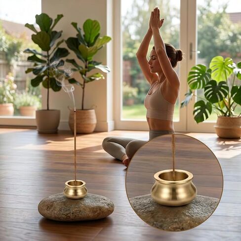 3Pcs Incense Holder, Mini Dual-Purpose Copper Incense Cones Holder, Gold Cone Stick Burner Plate Tower Bowl Holders Home Decoration in Kuwait