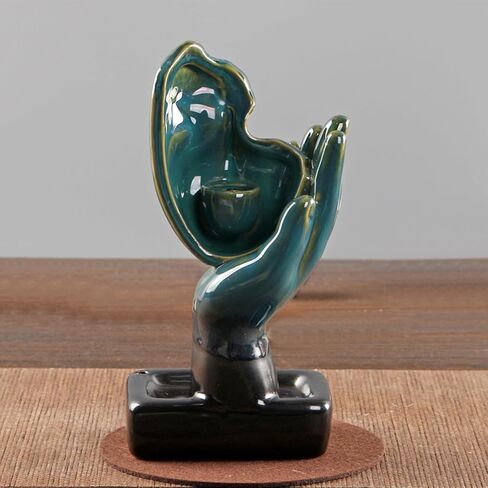 Backflow Ceramic Incense Burner for Incense Cones Creative Half Face Contemplate Reverse Flow Censer Incense Stick Holder in Saudi Arabia
