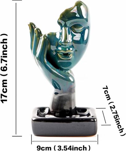 Backflow Ceramic Incense Burner for Incense Cones Creative Half Face Contemplate Reverse Flow Censer Incense Stick Holder in Saudi Arabia