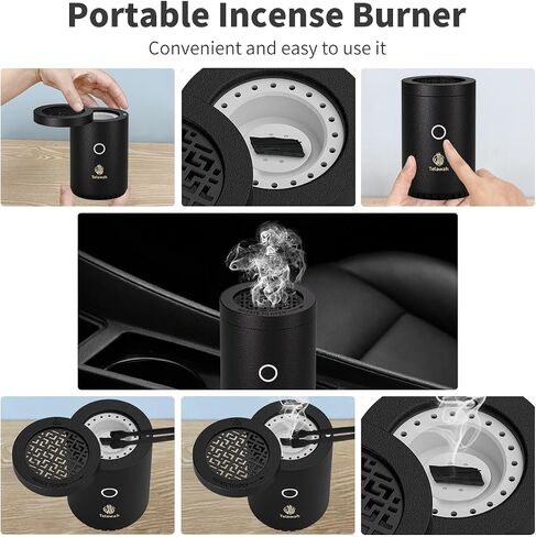 Portable mini Incense Burner, Rechargeable USB Aroma Diffuser, Electric Incense Burner, Muslim Home Decor. in Saudi Arabia