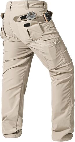 Men's Tactical Cargo Pants, Lightweight Water Resistant Work Pants with 7 Pockets for Work and Outdoor in Kuwait