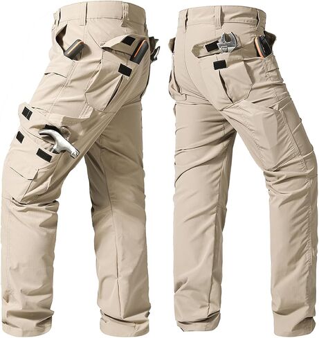 Men's Tactical Cargo Pants, Lightweight Water Resistant Work Pants with 7 Pockets for Work and Outdoor in Kuwait