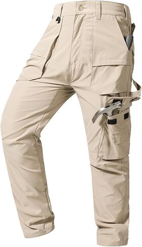 Men's Tactical Cargo Pants, Lightweight Water Resistant Work Pants with 7 Pockets for Work and Outdoor in Kuwait