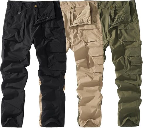 Men's Tactical Cargo Pants, Lightweight Water Resistant Work Pants with 7 Pockets for Work and Outdoor in Kuwait