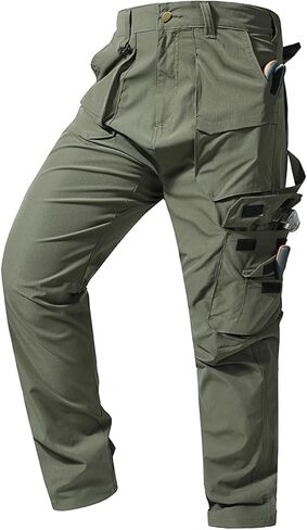 Men's Tactical Cargo Pants, Lightweight Water Resistant Work Pants with 7 Pockets for Work and Outdoor in Kuwait