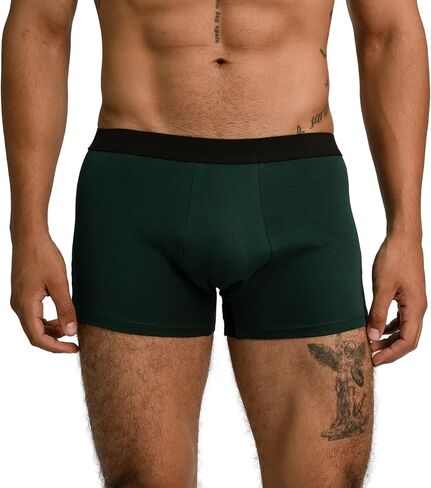ayaecofashion Men's Organic Pima Cotton Boxer Briefs | Dark Teal/L in Saudi Arabia