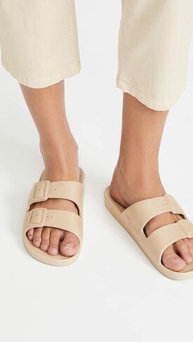 Freedom Moses Women's Moses Two Band Slides, Sands, 7-8 Medium US in Saudi Arabia