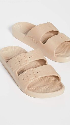 Freedom Moses Women's Moses Two Band Slides, Sands, 7-8 Medium US in Saudi Arabia
