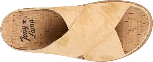 Tony Lama Palmeras Hair On Women's Slide Sandals - Playa Collection - Casual Slip-On with Cross-Strap Leather Upper, Cushioned Cork Footbed in Kuwait