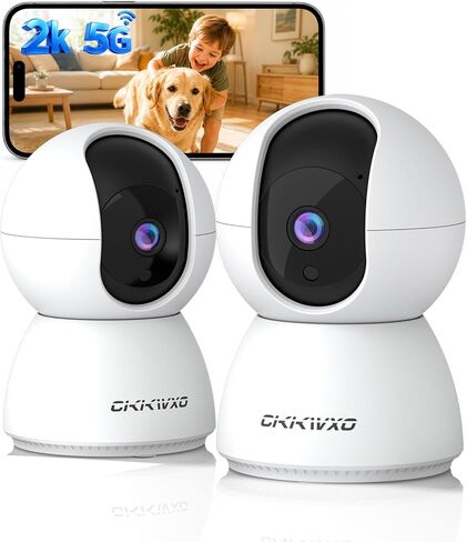 2K Indoor Camera, 5GHz & 2.4G WiFi Camera, 360° Pan/Tilt Home Security Camera for Pet/Baby/Elder, Night Vision, 2-Way Audio, Motion Tracking, Cloud & Local Storage, Compatible with Alexa in Saudi Arabia