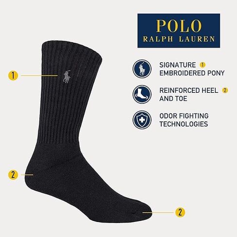 Polo Men's Mercerized Cotton Ribbed Slack Socks 3 Pair Pack, Charcoal, Men's Shoe Size 6.5-12 in Kuwait
