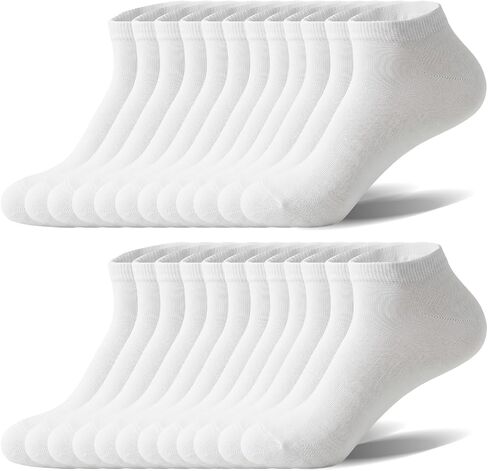12 Pairs Black White Ankle Socks,Men Women Cotton Ankle Socks, Suitable for everyday wear and travel, Size US 6-14 in Saudi Arabia