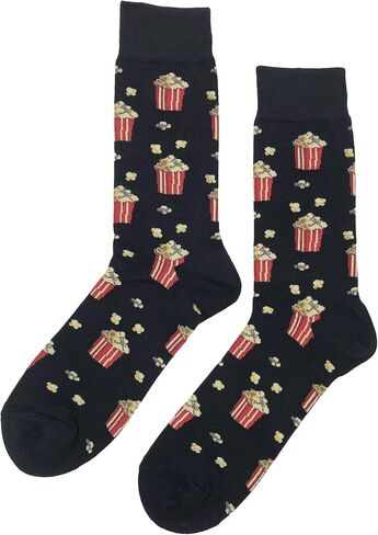 Popcorn Dress Socks Funny Novelty Crazy Fun Design Men Size 8-12 Cotton Casual Crew Colorful Funky Fancy Socks Gift for Men in Kuwait