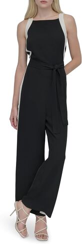 DKNY Women's Sleeveless Square Neck Straight Leg Ankle Jumpsuit in Saudi Arabia