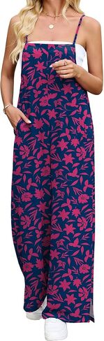 Heymoments Women's Casual Jumpsuits Comfy Wide Leg Loose Fit Overalls Baggy Rompers with Pockets S-2XL in Kuwait