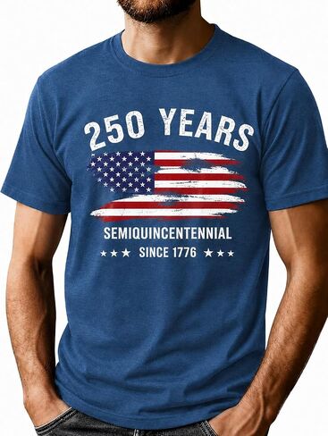 Men's USA 250th Anniversary T-Shirt 1776-2026 Patriotic Graphic Tee July 4th Independence Day Short Sleeve Tee Top in Saudi Arabia