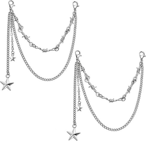 2 حزمة الأحذية سحر سلاسل التمهيد سحر الفضة حقيبة سحر أربطة الحذاء سلاسل فاسق التمهيد الملحقات مع القلب الزخرفية سلسلة الملحقات للأحذية فاسق الأحذية القوطي حقيبة حقائب اليد السراويل الديكور in Kuwait