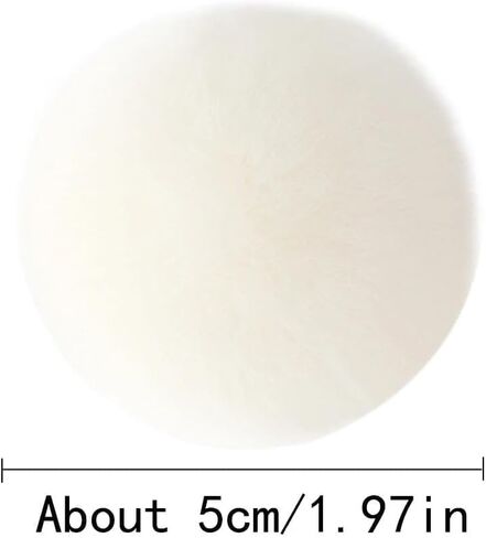 1.97 Inch Faux Fur Pom Pom Shoe Clips 1 Pair Removable Fluffy Puff Balls Shoe Decor Halloween Women Cute Style Dress Up Costume Accessories - White in Saudi Arabia