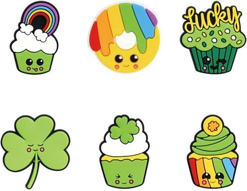 Lucky 4-Leaf Clover Shoe Charms for Girls, 20-Pack St. Patrick's Day Charms for Kids' Shoes, Assorted Lucky Clover Shoe Decorations, Bring Luck with Every Step in Saudi Arabia