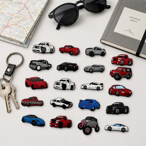 20 Pcs Car Shoe Charms,PVC Truck Sports Car Vehicle Charms for Clog Shoes,DIY Sandals,Cartoon Automotive Shoe Decorations,Car Gifts in Saudi Arabia