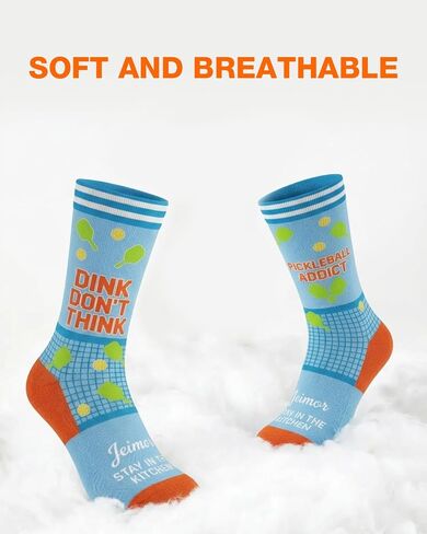 Funny Pickleball Socks, Unisex Athletic Sports Crew Socks for Men Women, Running Socks, Novelty Pickleball Accessories Gifts in Saudi Arabia