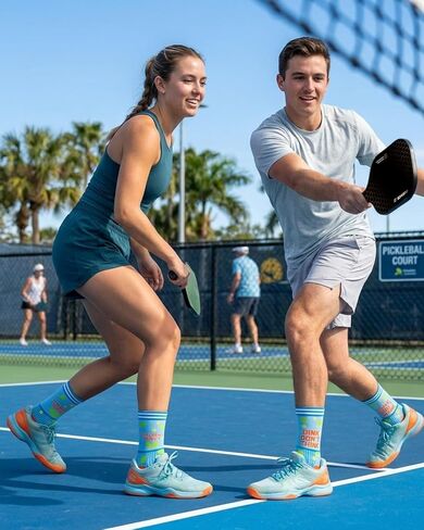 Funny Pickleball Socks, Unisex Athletic Sports Crew Socks for Men Women, Running Socks, Novelty Pickleball Accessories Gifts in Saudi Arabia