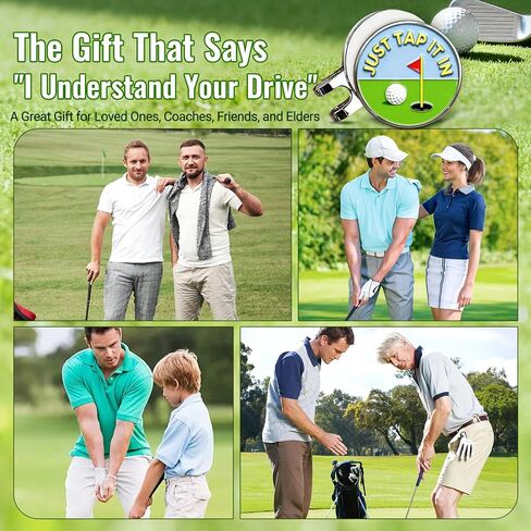 HAPPYPOP Golf Gift Set for Men - Golf Socks, Hat Clip with Ball Marker, Greeting Card for Dad, Husband, and Golfers for Father's Day, Christmas & Birthday in Saudi Arabia