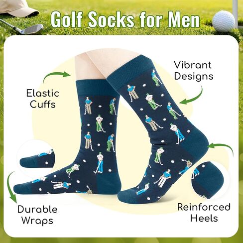 HAPPYPOP Golf Gift Set for Men - Golf Socks, Hat Clip with Ball Marker, Greeting Card for Dad, Husband, and Golfers for Father's Day, Christmas & Birthday in Saudi Arabia