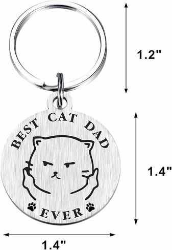 Viayen Father's Day Keychain for Cat Dad - Gifts from Cats to Dad Father Birthday Valentines Easter Stuff in Kuwait