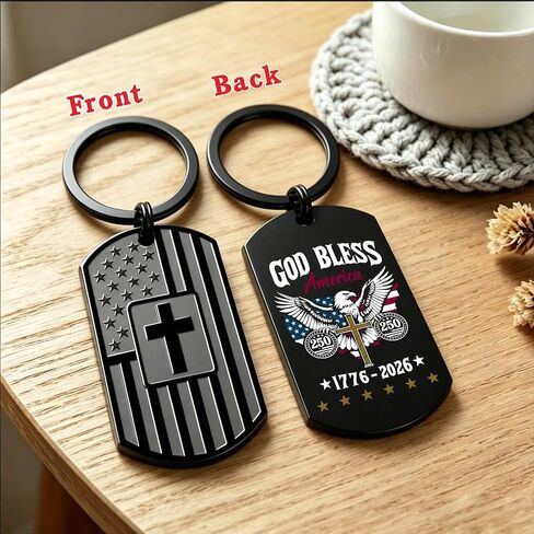 250th Anniversary USA Keychain - 4th of July Decorations - 250 Years of America 1776-2026 Gifts for Veterans Soldiers Military in Saudi Arabia