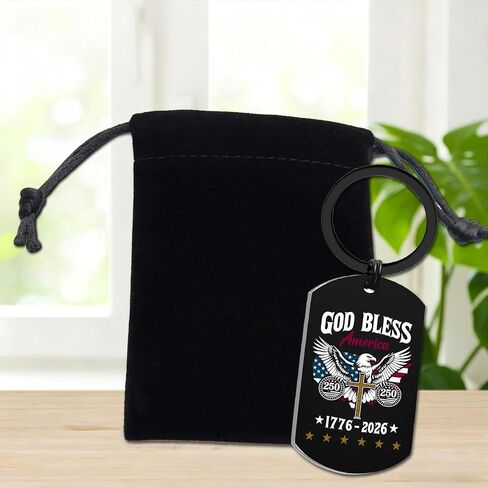 250th Anniversary USA Keychain - 4th of July Decorations - 250 Years of America 1776-2026 Gifts for Veterans Soldiers Military in Saudi Arabia