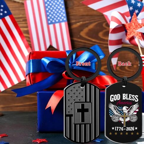 250th Anniversary USA Keychain - 4th of July Decorations - 250 Years of America 1776-2026 Gifts for Veterans Soldiers Military in Saudi Arabia
