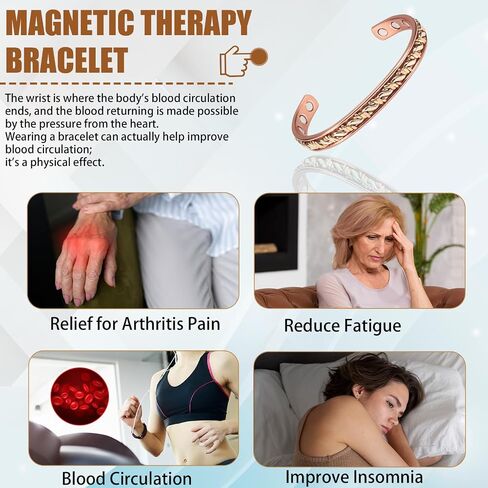 EnerCoppeX Copper Magnetic Bracelet for Women - Detox Jewelry with 3500 Gauss Magnet, Adjustable Cuff Bangle (Z) in Saudi Arabia